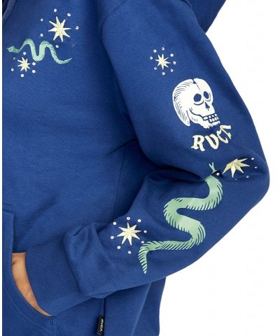 Juniors' Tempted Graphic-Print Hoodie Twilight Blue $32.45 Tops