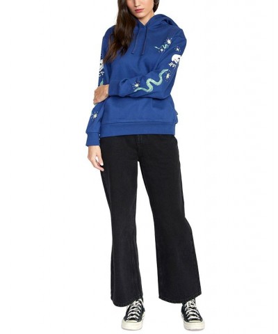 Juniors' Tempted Graphic-Print Hoodie Twilight Blue $32.45 Tops