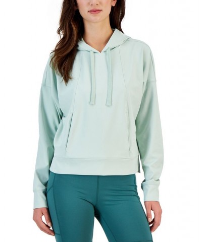Women's Drop-Shoulder Pouch-Pocket Hoodie Green $16.66 Sweatshirts