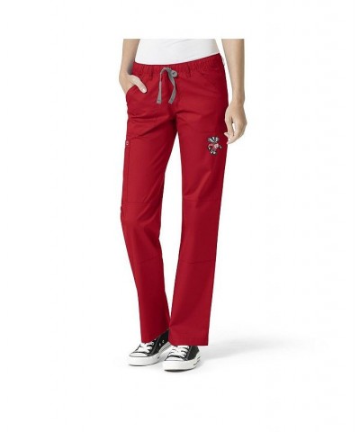 Women's Red Wisconsin Badgers Straight Leg Scrub Cargo Scrub Pants Red $29.69 Pants