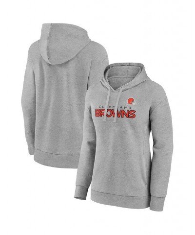 Women's Branded Heathered Gray Cleveland Browns Checklist Crossover V-Neck Pullover Hoodie Heathered Gray $40.79 Sweatshirts