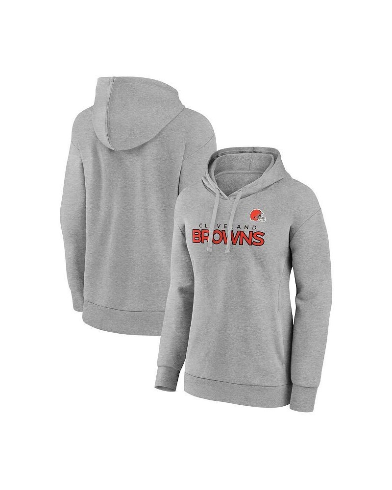 Women's Branded Heathered Gray Cleveland Browns Checklist Crossover V-Neck Pullover Hoodie Heathered Gray $40.79 Sweatshirts