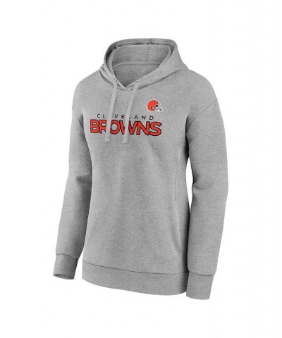 Women's Branded Heathered Gray Cleveland Browns Checklist Crossover V-Neck Pullover Hoodie Heathered Gray $40.79 Sweatshirts