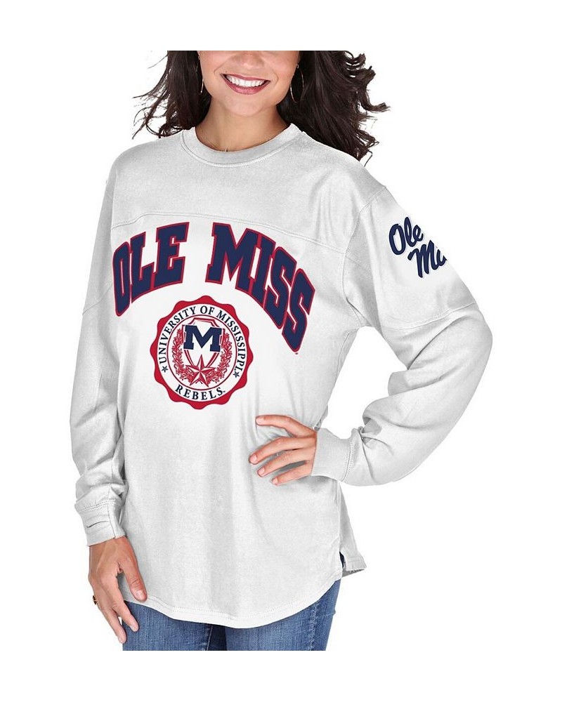 Women's White Ole Miss Rebels Edith Long Sleeve T-shirt White $24.00 Tops