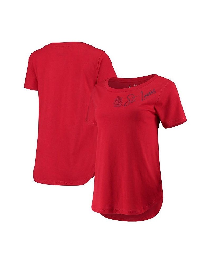 Women's Red St. Louis Cardinals Starting Lineup Tri-Blend Scoop Neck T-shirt Red $19.68 Tops