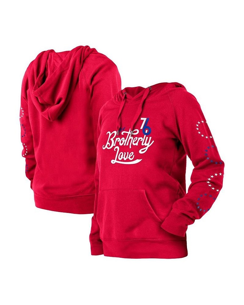 Women's Red Philadelphia 76ers 2022/23 City Edition Pullover Hoodie Red $32.25 Sweatshirts