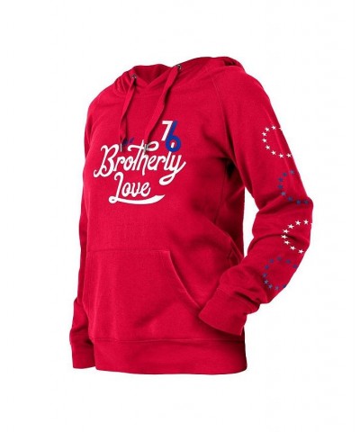 Women's Red Philadelphia 76ers 2022/23 City Edition Pullover Hoodie Red $32.25 Sweatshirts