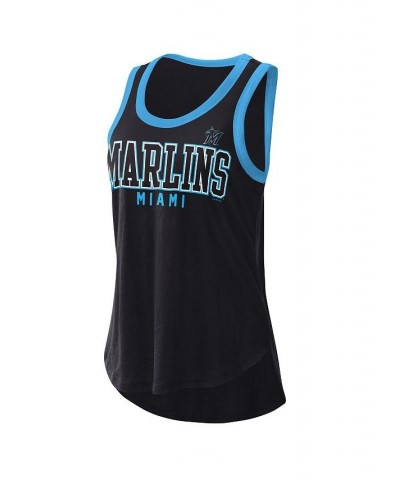 Women's Black Miami Marlins Clubhouse Tank Top Black $19.24 Tops