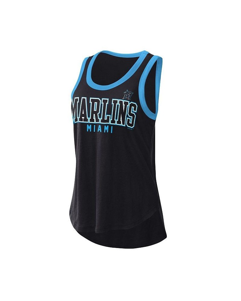 Women's Black Miami Marlins Clubhouse Tank Top Black $19.24 Tops