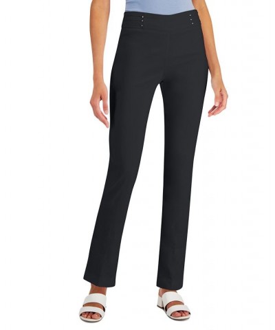 Studded Pull-On Pants Petite & Petite Short Deep Black $13.34 Pants