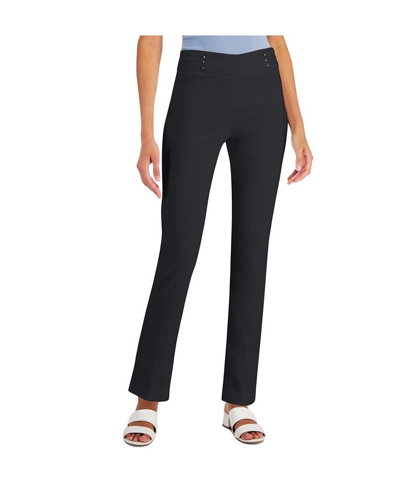 Studded Pull-On Pants Petite & Petite Short Deep Black $13.34 Pants