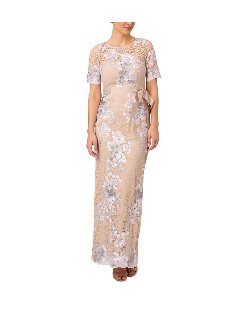 Floral-Embroidered Lace Gown Biscotti Multi $97.99 Dresses