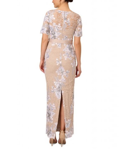 Floral-Embroidered Lace Gown Biscotti Multi $97.99 Dresses