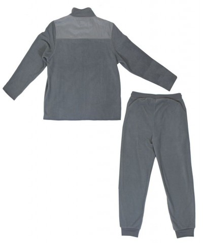 Women's Polar Fleece Sweatshirt Top Jogger Bottom Matching Set 2 Piece Gray $40.59 Outfits