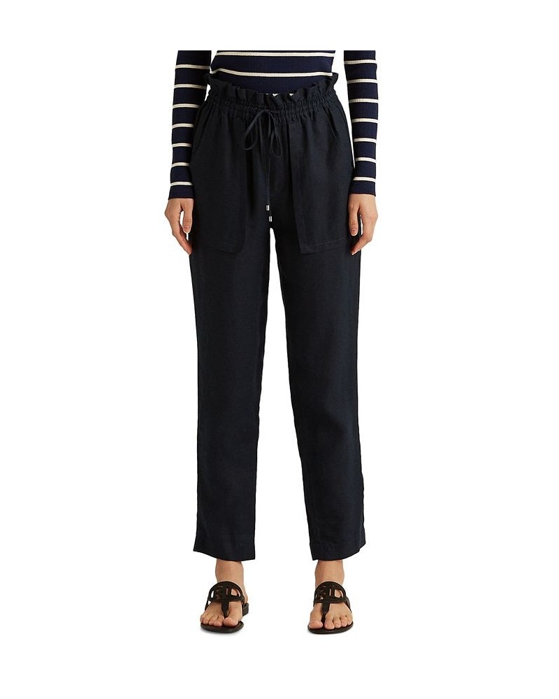 Petite Lightweight Linen Pants Blue $44.55 Pants