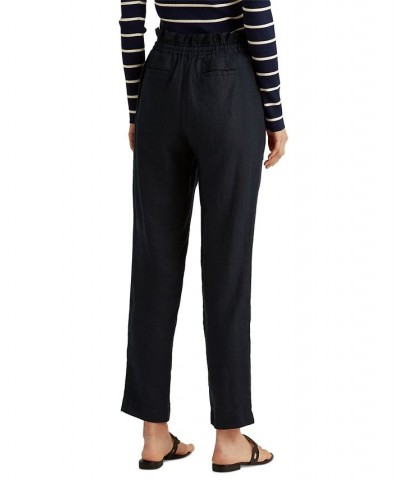 Petite Lightweight Linen Pants Blue $44.55 Pants