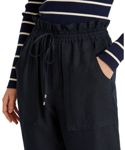 Petite Lightweight Linen Pants Blue $44.55 Pants