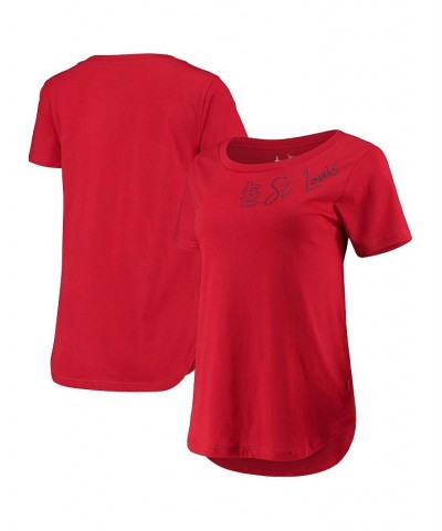 Women's Red St. Louis Cardinals Starting Lineup Tri-Blend Scoop Neck T-shirt Red $19.68 Tops