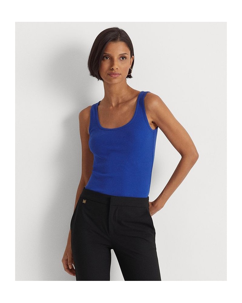 Cotton-Blend Tank Top Blue Saturn $27.50 Tops