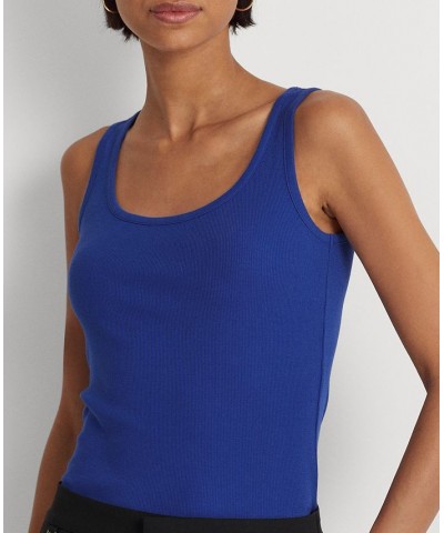 Cotton-Blend Tank Top Blue Saturn $27.50 Tops