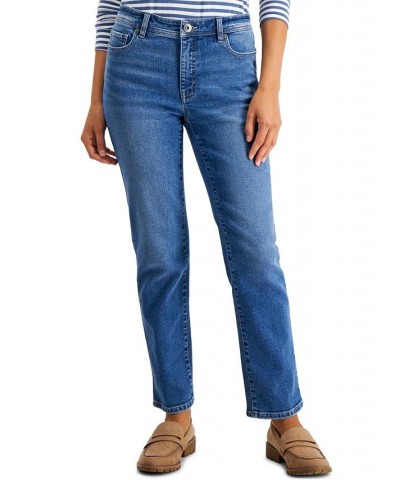 Petite Mid-Rise Natural Straight-Leg Jeans Bandera $14.40 Jeans