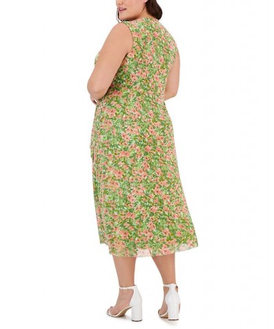 Plus Size Printed Jersey Wrap Midi Dress Lago $73.01 Dresses