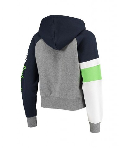 Women's Heathered Gray Navy Seattle Seahawks Color Block Raglan Quarter-Zip Hoodie Heathered Gray, Navy $38.68 Sweatshirts