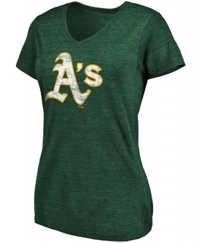 Women's Plus Size Heathered Green Oakland Athletics Core Weathered Tri-Blend V-Neck T-shirt Heather Green $18.90 Tops