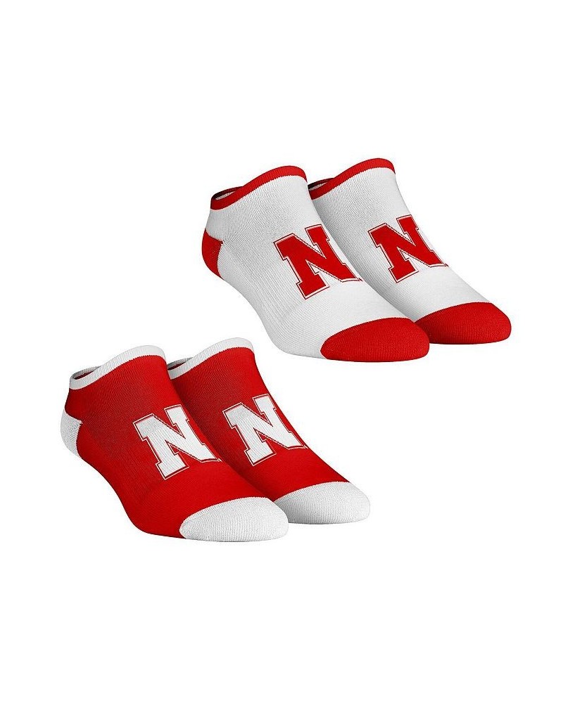 Women's Socks Nebraska Huskers Core Team 2-Pack Low Cut Ankle Sock Set Red, White $15.29 Socks