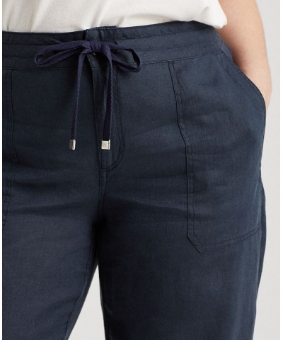 Plus-Size Linen Wide-Leg Pants Lauren Navy $35.70 Pants