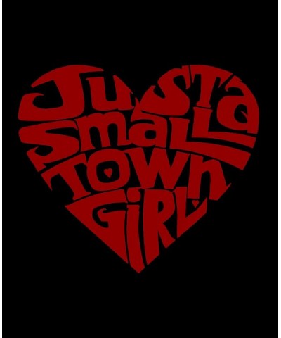 Women's Word Art Just a Small Town Girl T-shirt Black $17.84 Tops