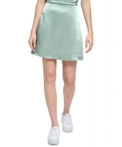 Women's X-Fit A-Line Satin Mini Skirt Jadeite $45.39 Skirts