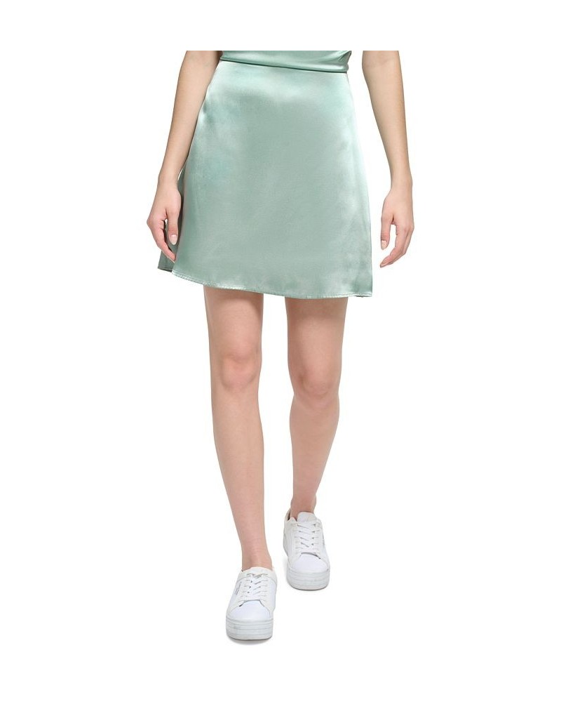 Women's X-Fit A-Line Satin Mini Skirt Jadeite $45.39 Skirts