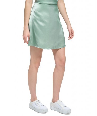 Women's X-Fit A-Line Satin Mini Skirt Jadeite $45.39 Skirts