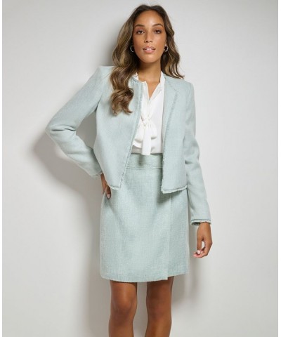 Open Front Tweed Jacket & Pencil Skirt Jadeite Multi $53.64 Skirts