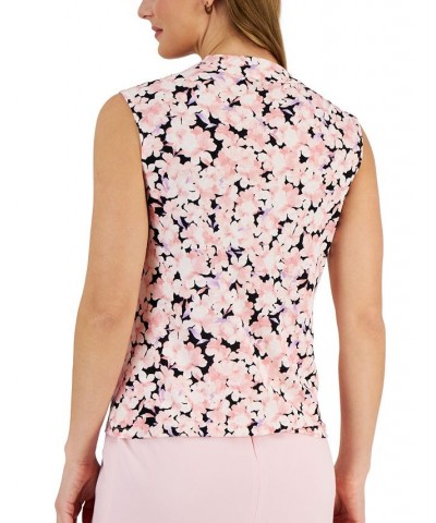 Petite Floral-Print Sleeveless Cowl-Neck Top Tutu Pink Multi $15.30 Tops