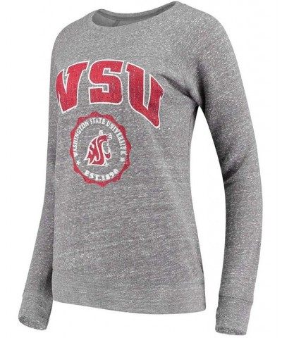 Women's Heathered Gray Washington State Cougars Edith Vintage-Like Knobi Pullover Sweatshirt Heathered Gray $38.24 Sweatshirts