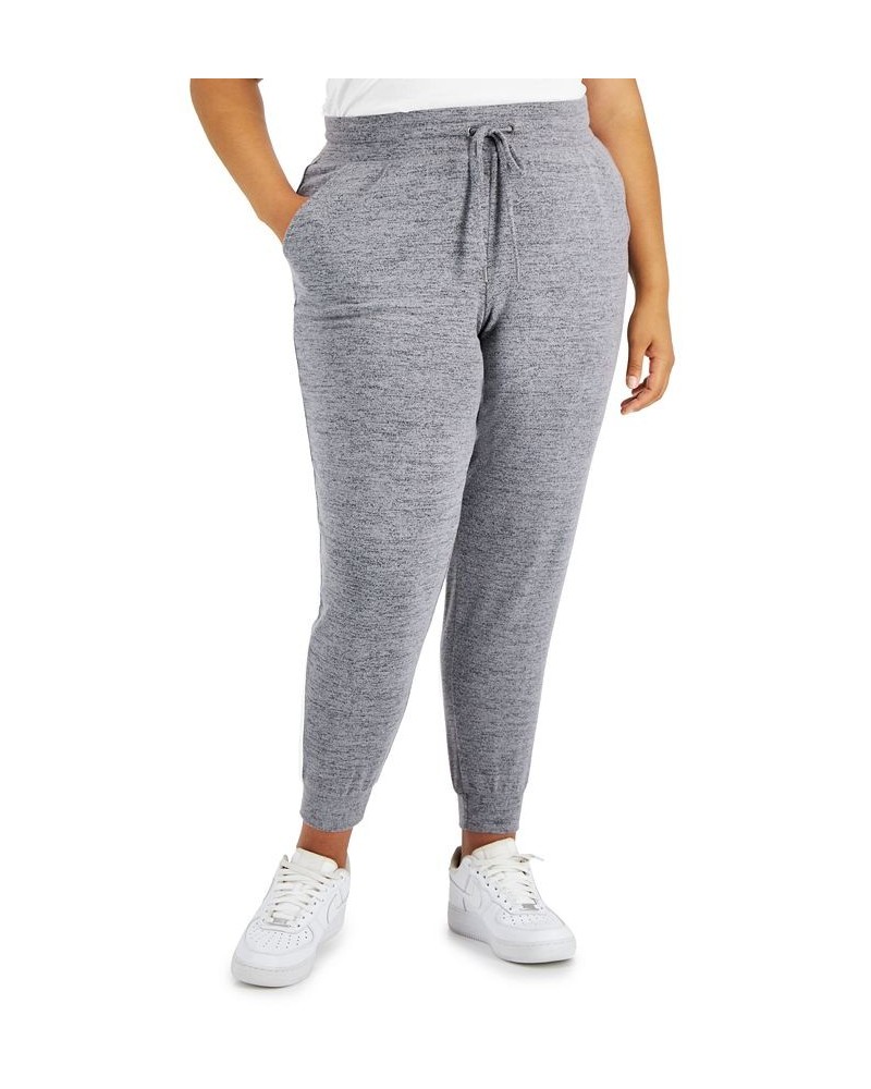 Plus Size Drawstring Knit Joggers Gray $14.80 Pants