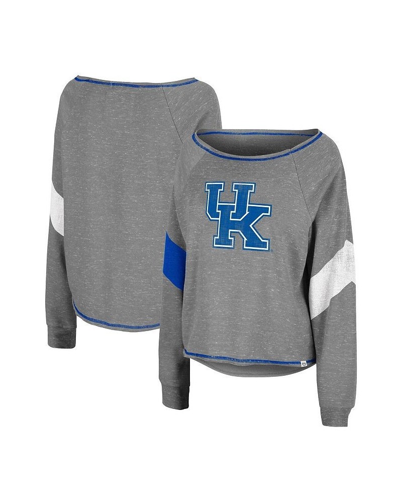 Women's Heather Gray Kentucky Wildcats Amped Chevron Stripe Raglan Boat Neck Pullover Sweatshirt Heather Gray $35.09 Sweatshirts