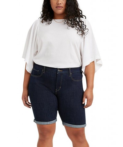 Trendy Plus Size Classic Bermuda Shorts Royal Rinse $29.49 Shorts