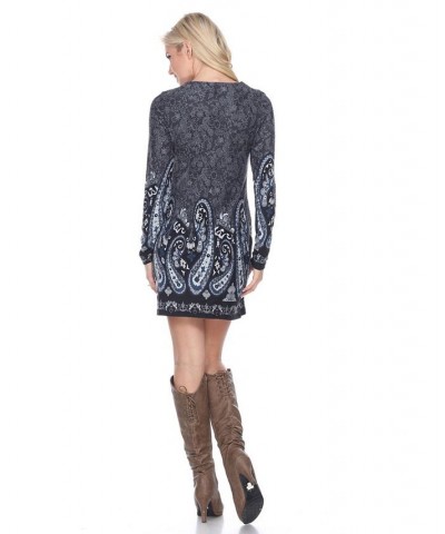 Women's Sandrine Embroidered Sweater Dress Grey $19.67 Dresses