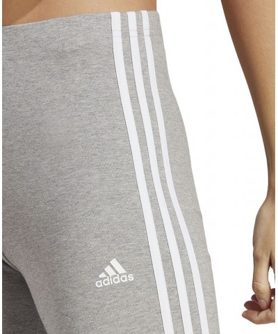 Women's Essentials High-Waist 3-Stripes Jersey Leggings Gray $18.00 Pants