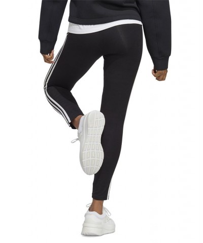 Women's Essentials High-Waist 3-Stripes Jersey Leggings Gray $18.00 Pants