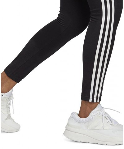 Women's Essentials High-Waist 3-Stripes Jersey Leggings Gray $18.00 Pants