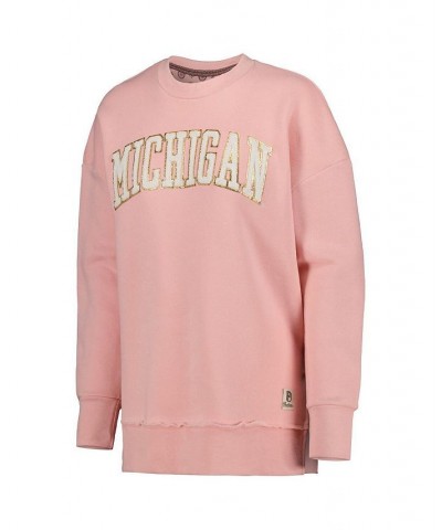 Women's Pink Michigan Wolverines La Jolla Fleece Pullover Sweatshirt Pink $41.00 Sweatshirts