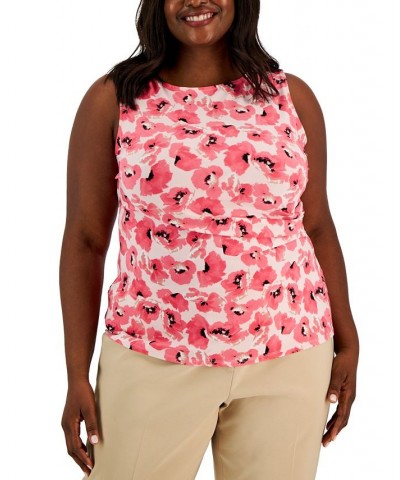 Plus Size Floral Sleeveless Knit Blouse Camellia Multi $29.75 Tops