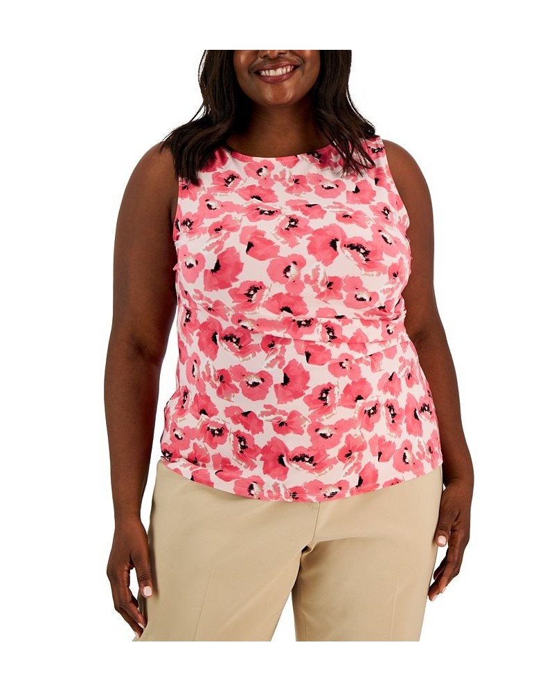 Plus Size Floral Sleeveless Knit Blouse Camellia Multi $29.75 Tops