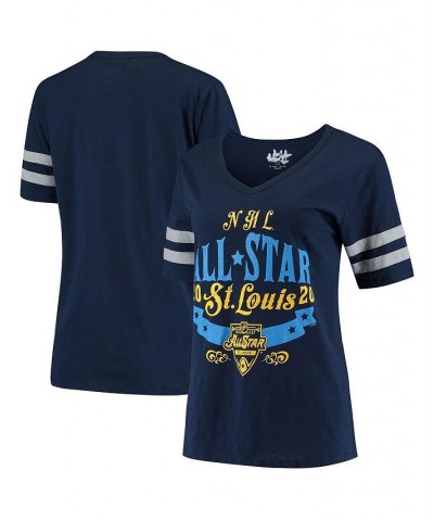 Women's by Alyssa Milano Navy NHL-Logo 2020 All-Star Game Triple Play V-Neck T-shirt Navy $33.00 Tops