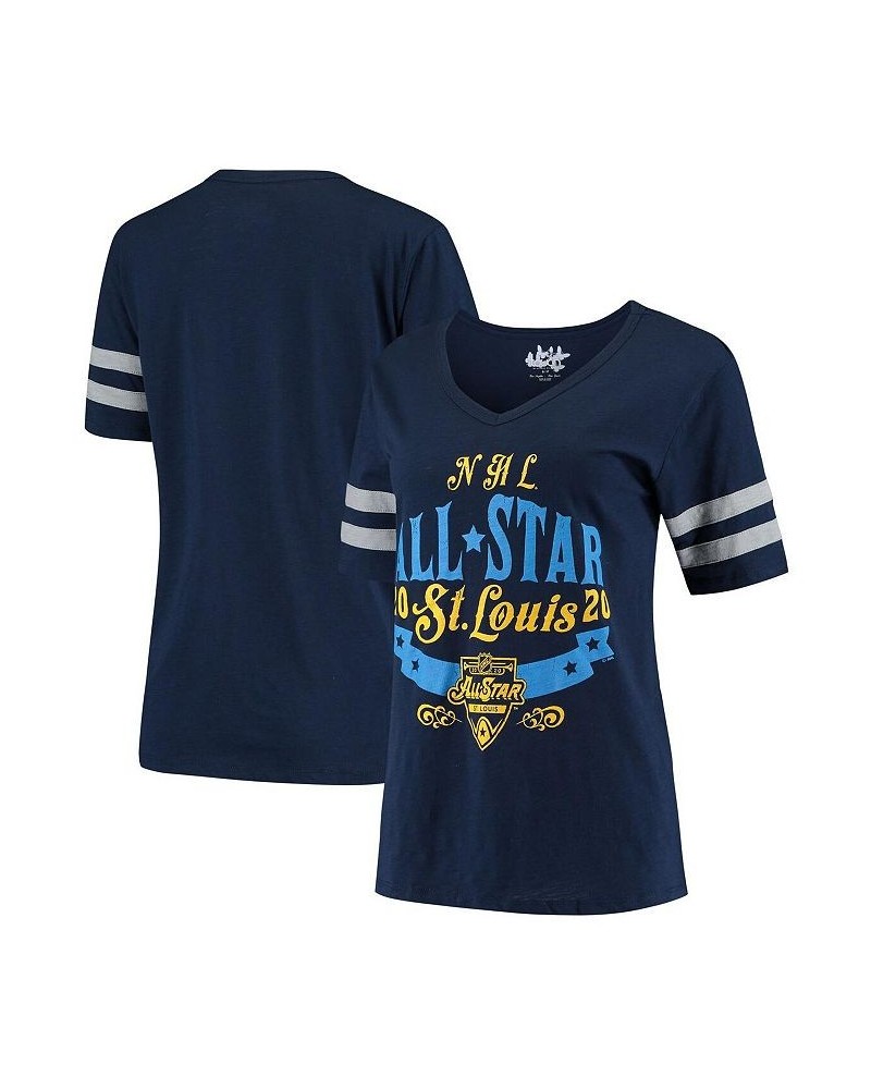 Women's by Alyssa Milano Navy NHL-Logo 2020 All-Star Game Triple Play V-Neck T-shirt Navy $33.00 Tops