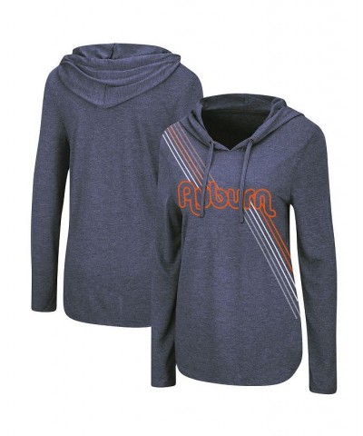 Women's Navy Auburn Tigers Bernadette Hoodie Long Sleeve T-shirt Blue $18.90 Tops